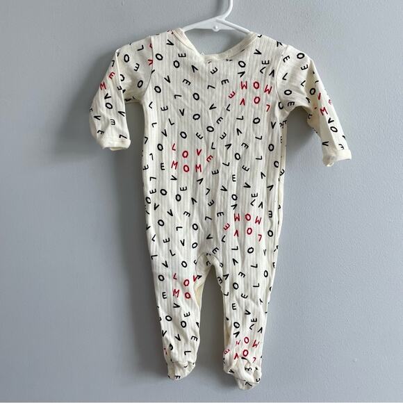 Willow + Whimsey By Bon Bebe One Piece Jumper Sleeper Love Mom Alphabet Soup 3-6 - Picture 2 of 5